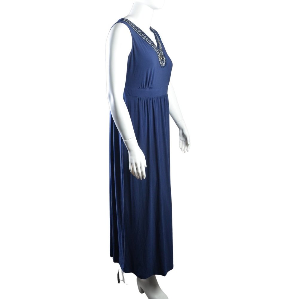 Elementz Woman Maxi Dress with Embellished V Neck - Size 1X - Picture 3 of 7